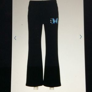 Mighty Fine Juniors Butterfly Flare  Fleece Pants